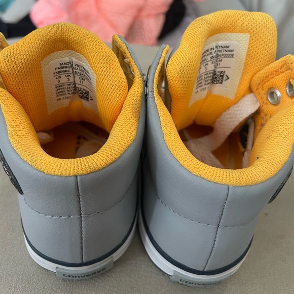 Converse Baby/Toddler High Top Grey/Blue/Yellow Baby Size 3 - Picture 10 of 11